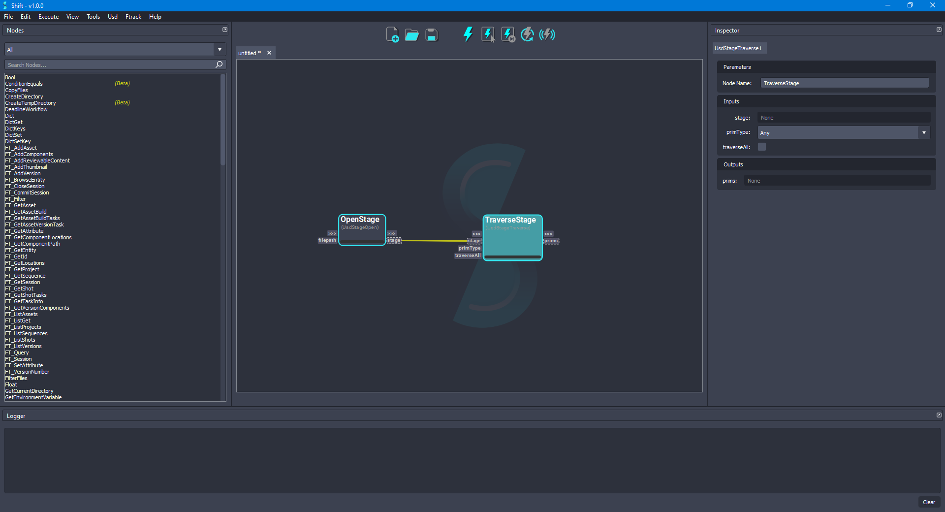 Added 'TraverseStage' node to the board connected to 'OpenStage'.
