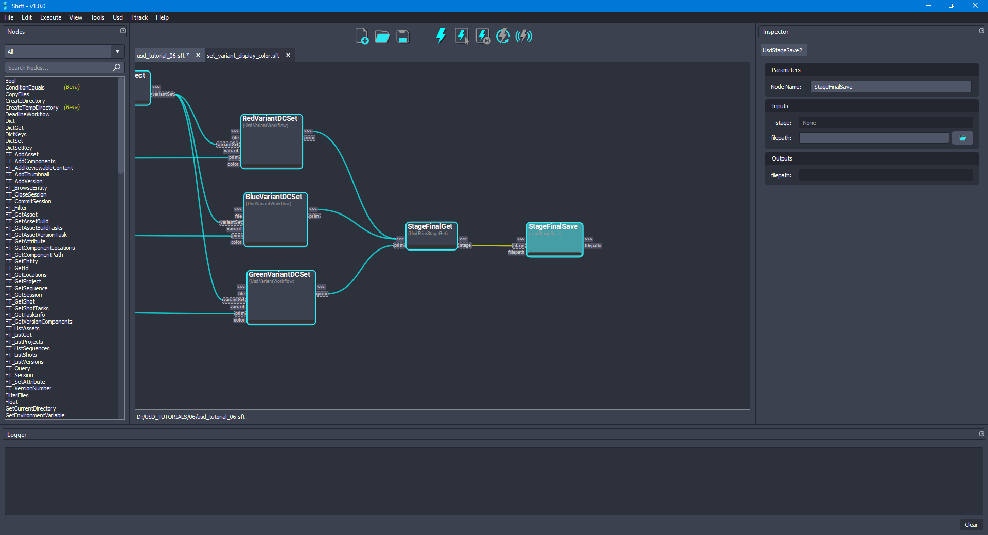 Added the 'StageFinalSave' node to the board connected to the 'StageFinalGet' node.